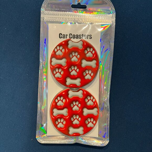 Pawprint Car Coasters - Picture 1 of 2
